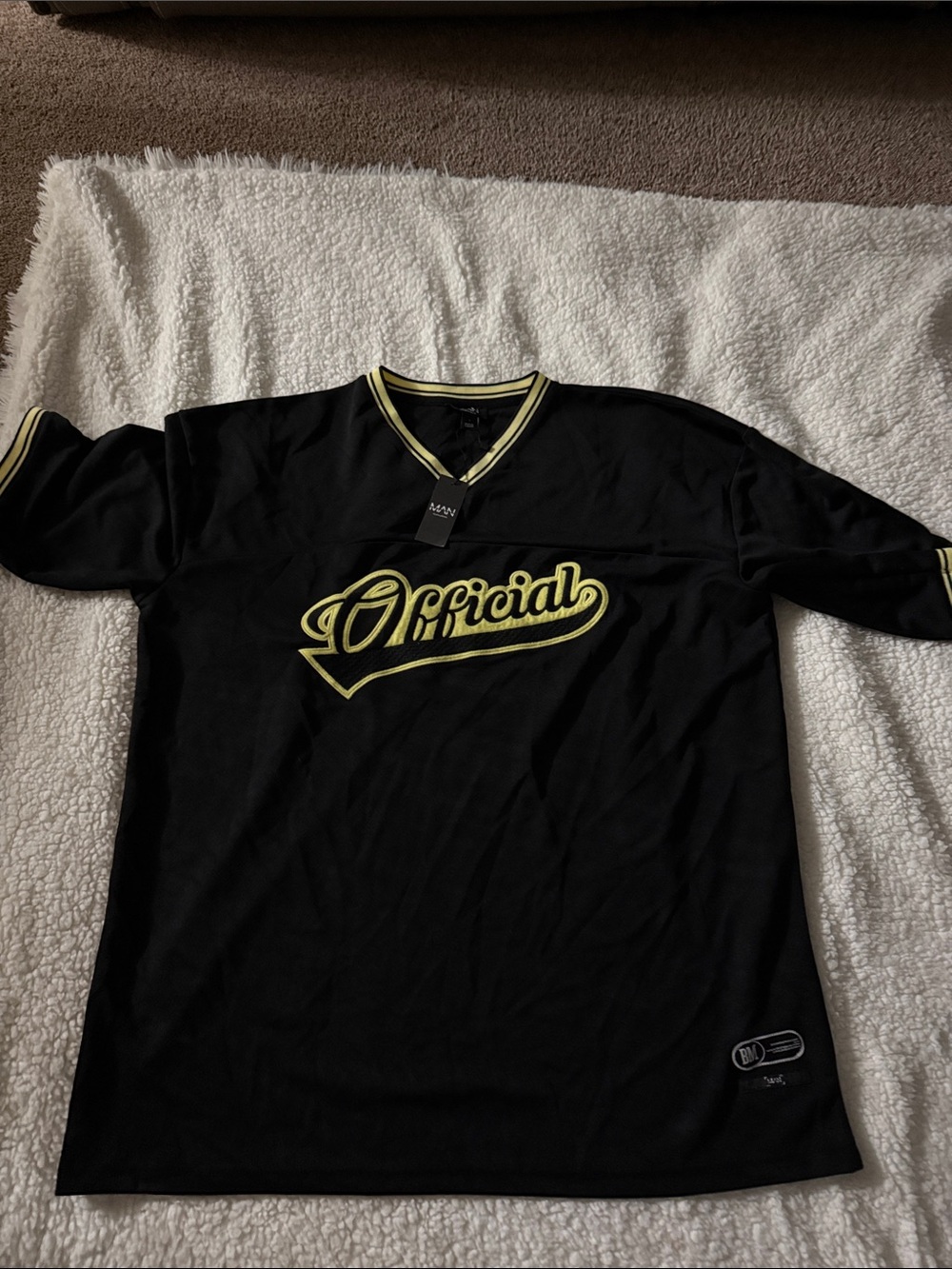 Official Men's Black Jersey with Yellow Script